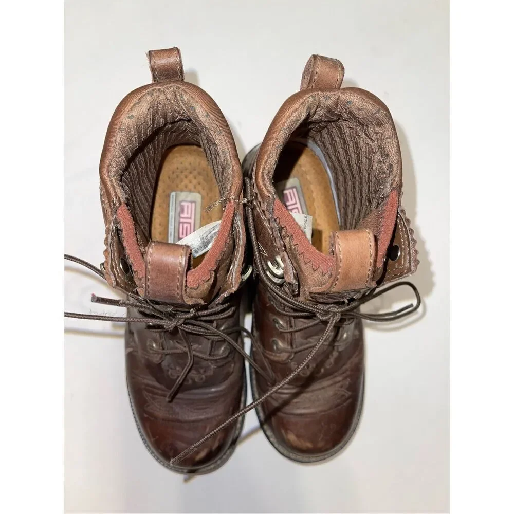 Ariat Brown Leather Ankle Boots - Picture 4 of 10